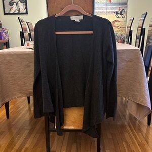 Ply Cashmere Dark Gray Open Cardigan